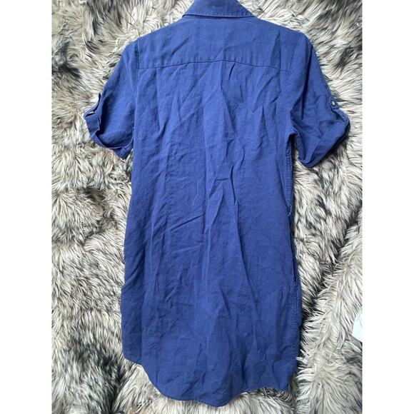 UNTUCKit Women's 100% Linen Button Up Dress Navy Blue Size‎ 8 - Picture 5 of 5